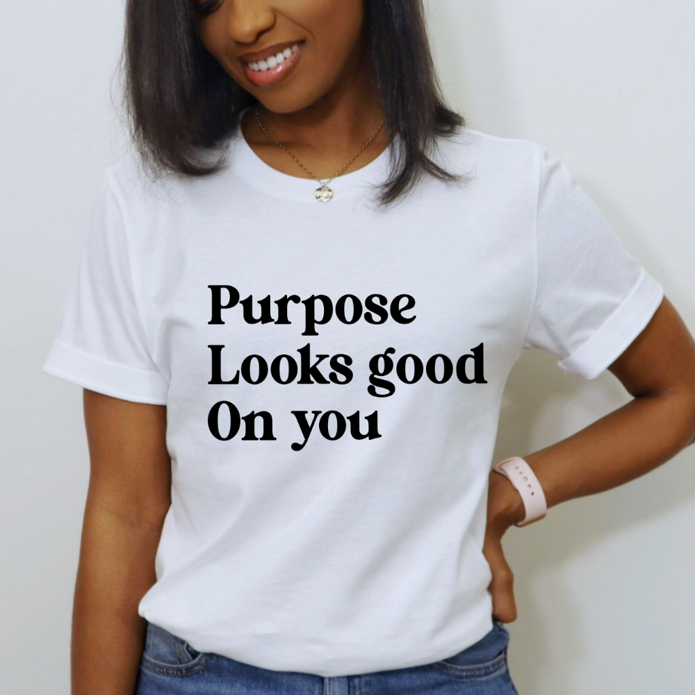 Purpose Unisex T-Shirt (White, Gray)